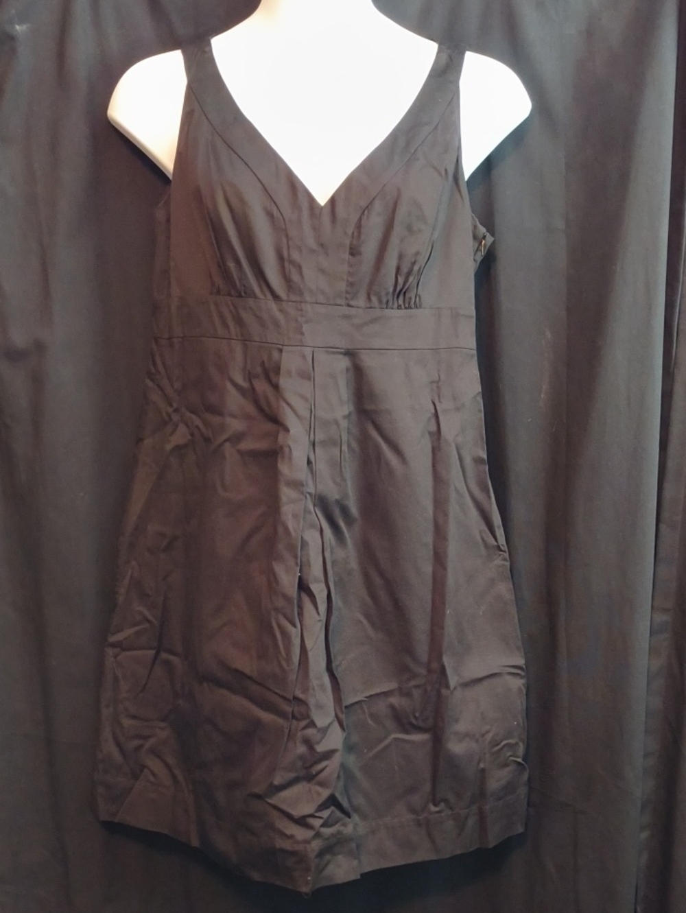 New York & Company Black V-Neck Sleeveless Dress #0109
